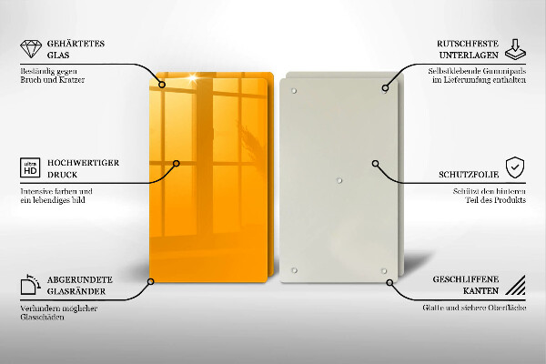 Főzőlap védő üveglap Sötét sárga színű