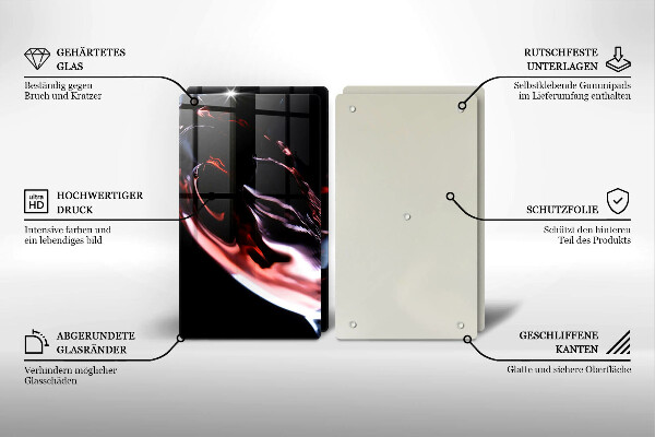 Főzőlap védő üveglap Egy pohár vörösbor