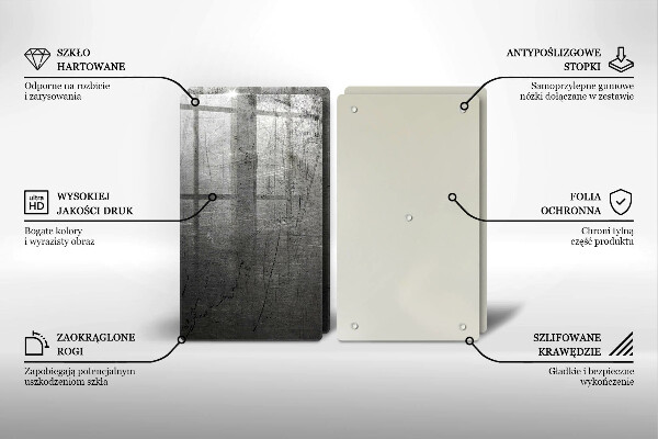 Főzőlap védő üveglap Fém textúra