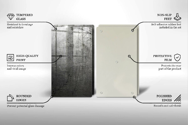 Főzőlap védő üveglap Fém textúra