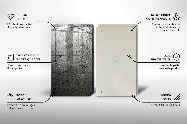 Főzőlap védő üveglap Fém textúra