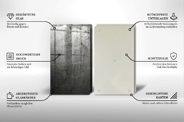 Főzőlap védő üveglap Fém textúra