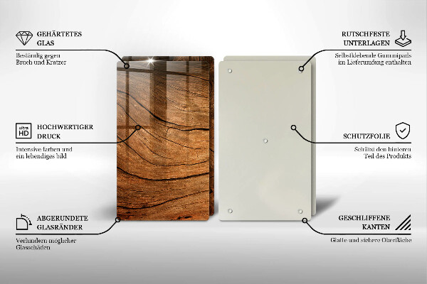 Főzőlap védő üveglap Fa tábla textúra