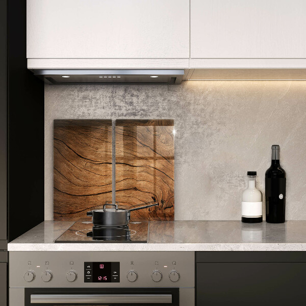 Főzőlap védő üveglap Fa tábla textúra