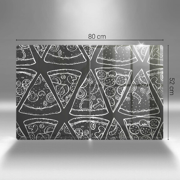 Főzőlap védő üveglap Pizza illusztráció