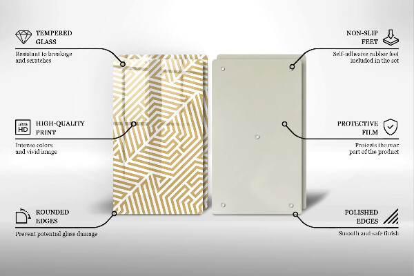 Főzőlap védő üveglap Geometriai vonalak