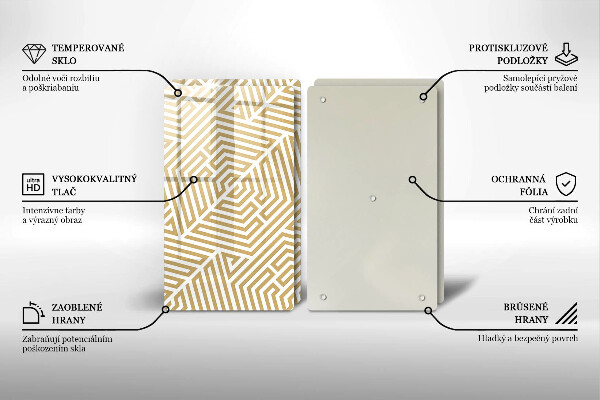 Főzőlap védő üveglap Geometriai vonalak