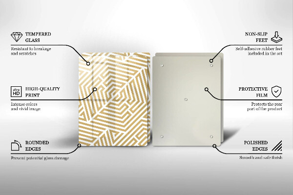 Főzőlap védő üveglap Geometriai vonalak