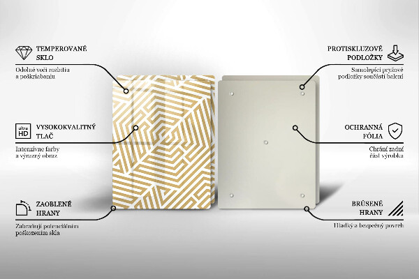 Főzőlap védő üveglap Geometriai vonalak