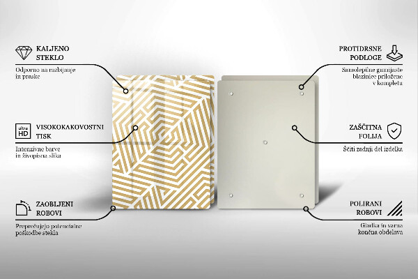 Főzőlap védő üveglap Geometriai vonalak