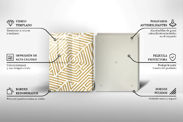 Főzőlap védő üveglap Geometriai vonalak