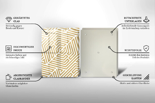 Főzőlap védő üveglap Geometriai vonalak