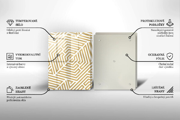 Főzőlap védő üveglap Geometriai vonalak