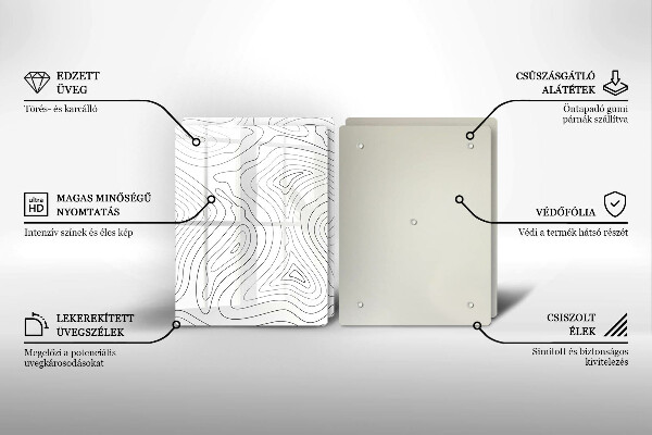 Főzőlap védő üveglap Absztrakt formák