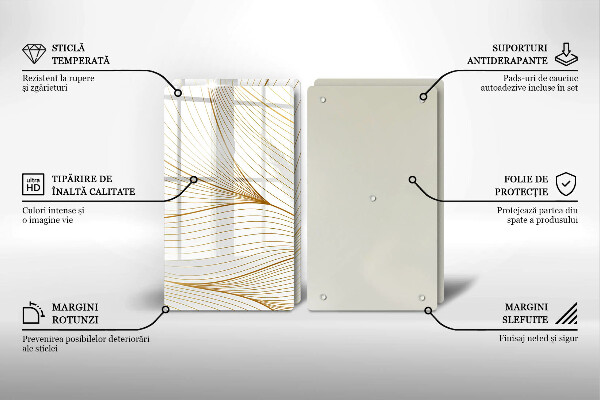 Főzőlap védő üveglap Modern vonalak minta