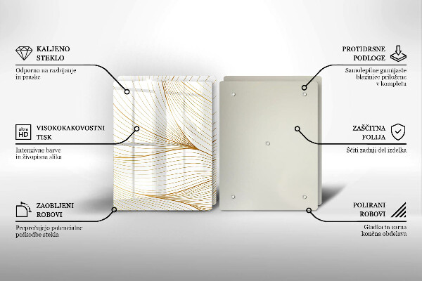 Főzőlap védő üveglap Modern vonalak minta