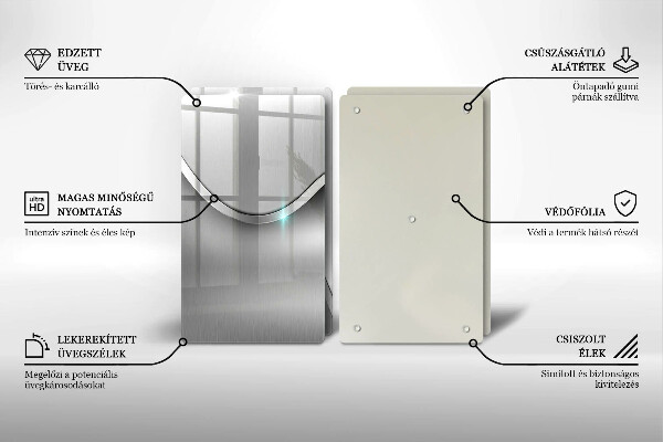 Főzőlap védő üveglap Fém absztrakció