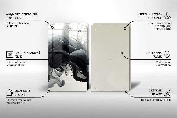 Főzőlap védő üveglap Fekete füst Absztrakció