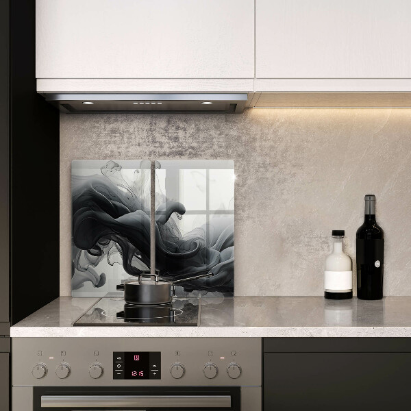 Főzőlap védő üveglap Fekete füst Absztrakció