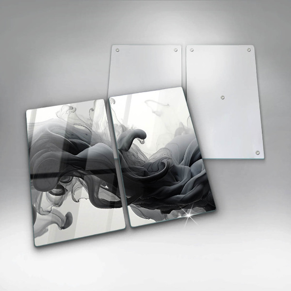 Főzőlap védő üveglap Fekete füst Absztrakció