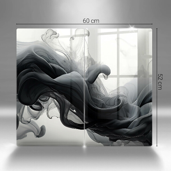 Főzőlap védő üveglap Fekete füst Absztrakció