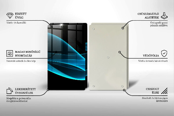 Főzőlap védő üveglap Kék absztrakció