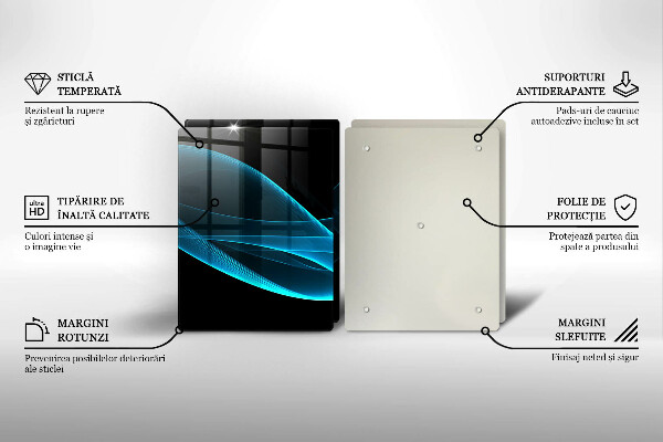 Főzőlap védő üveglap Kék absztrakció