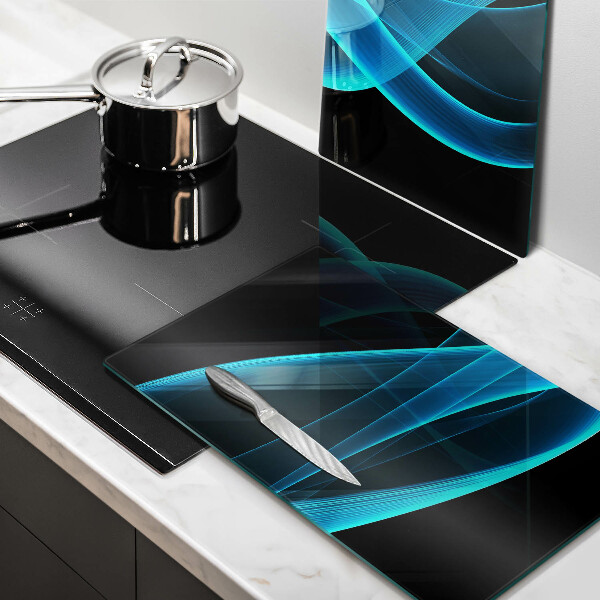 Főzőlap védő üveglap Kék absztrakció