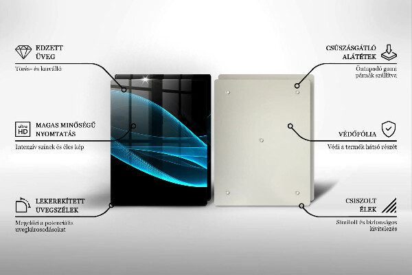 Főzőlap védő üveglap Kék absztrakció