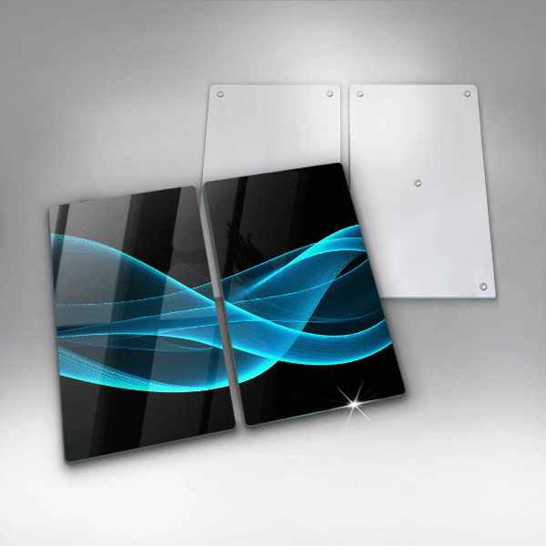 Főzőlap védő üveglap Kék absztrakció