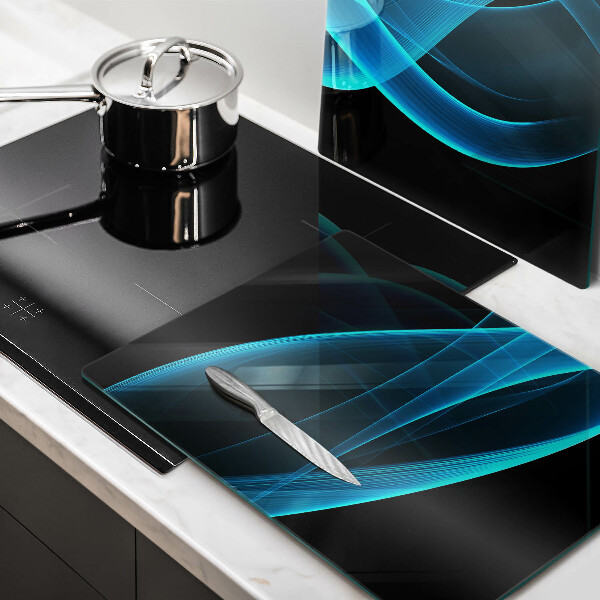 Főzőlap védő üveglap Kék absztrakció