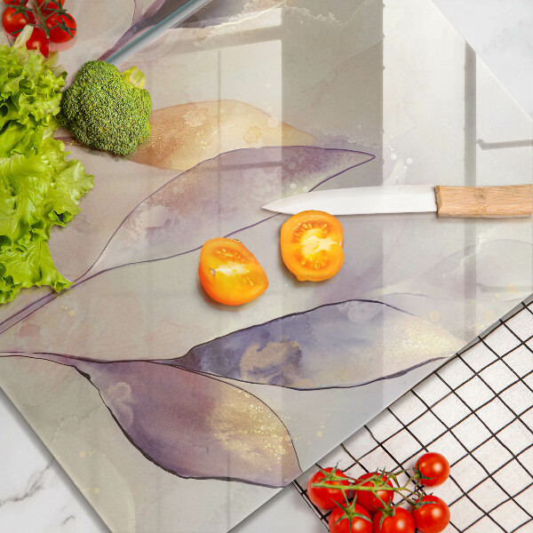 Főzőlap védő üveglap Festett boho levelek