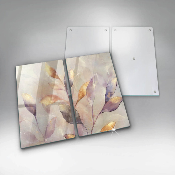 Főzőlap védő üveglap Festett boho levelek