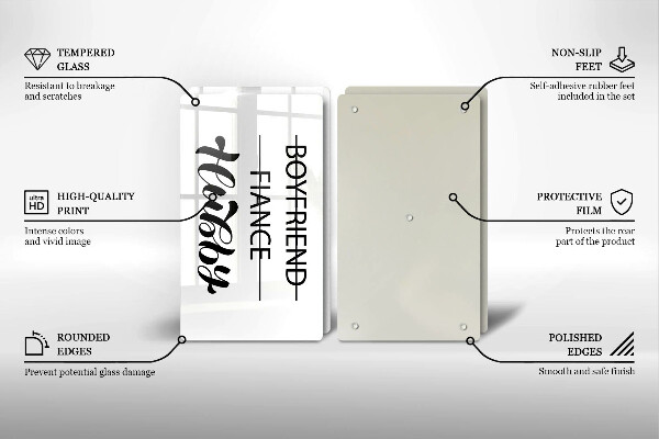 Főzőlap védő üveglap Felirat mondat minta