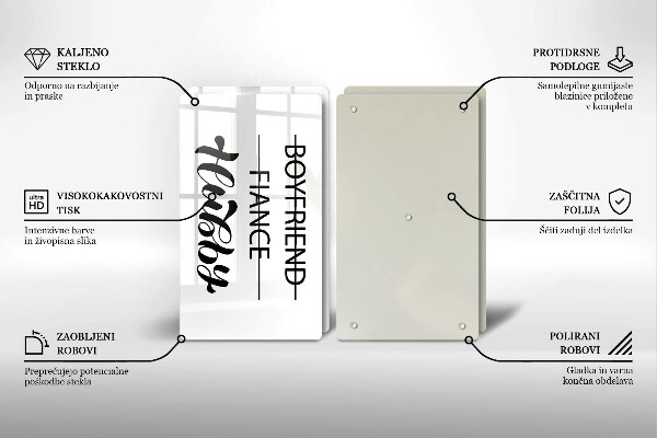 Főzőlap védő üveglap Felirat mondat minta