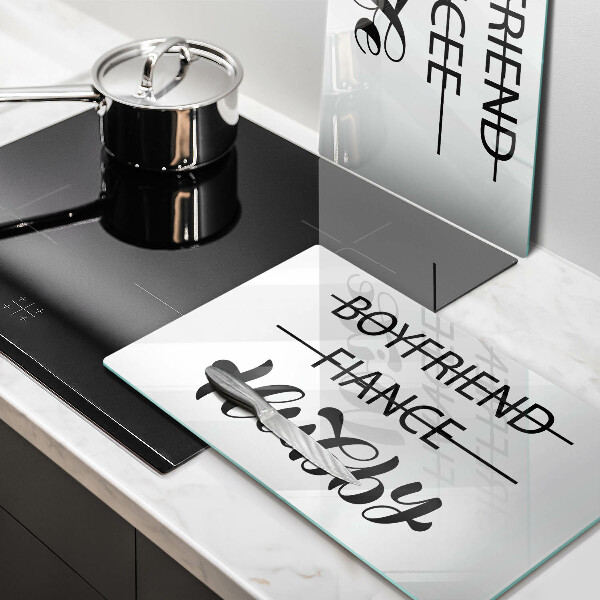 Főzőlap védő üveglap Felirat mondat minta