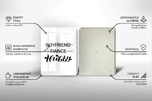 Főzőlap védő üveglap Felirat mondat minta