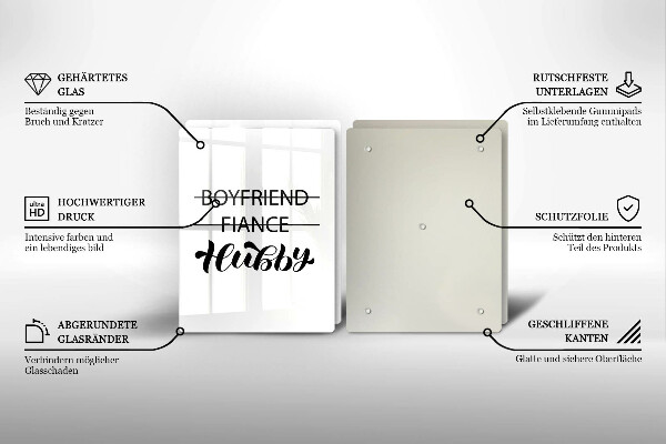 Főzőlap védő üveglap Felirat mondat minta