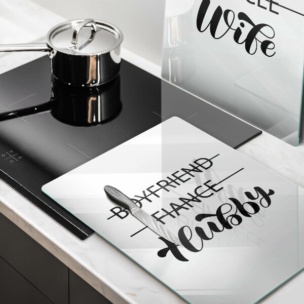 Főzőlap védő üveglap Felirat mondat minta