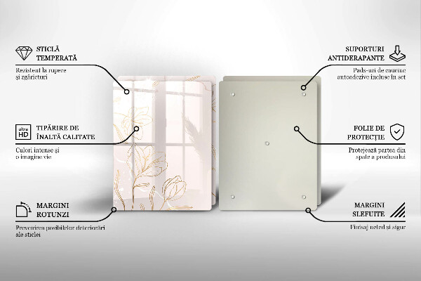 Főzőlap védő üveglap Virág körvonalai