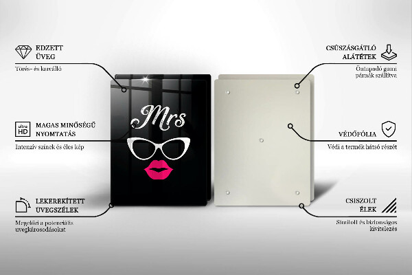 Főzőlap védő üveglap Mrs Mr
