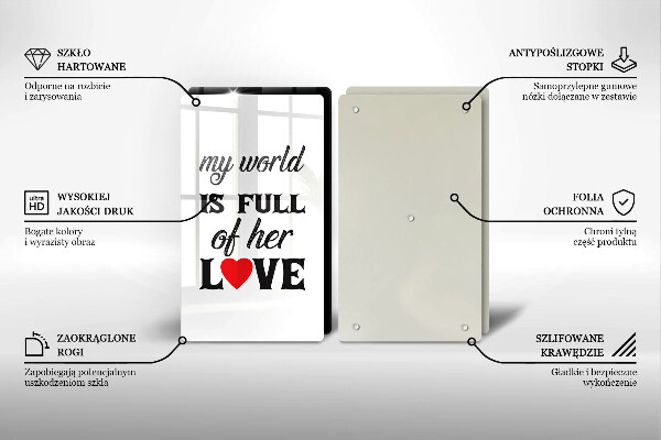 Főzőlap védő üveglap Felirat mondat