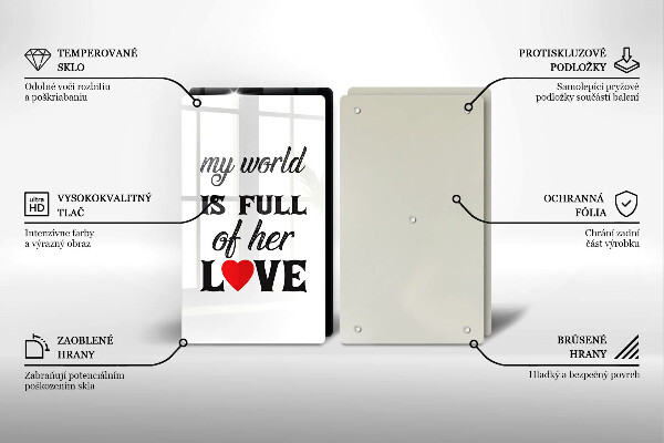 Főzőlap védő üveglap Felirat mondat