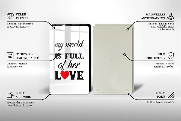 Főzőlap védő üveglap Felirat mondat