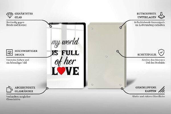 Főzőlap védő üveglap Felirat mondat