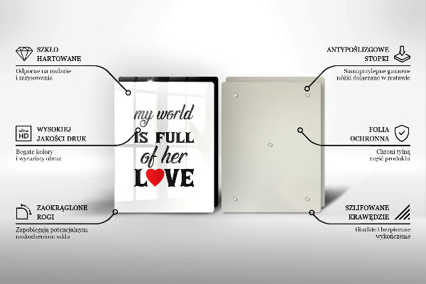 Főzőlap védő üveglap Felirat mondat