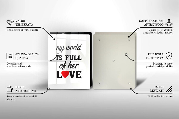 Főzőlap védő üveglap Felirat mondat