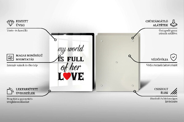 Főzőlap védő üveglap Felirat mondat