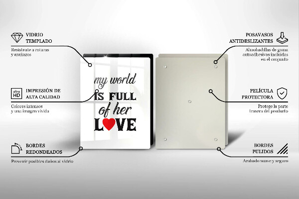 Főzőlap védő üveglap Felirat mondat