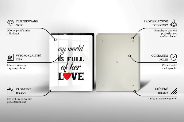 Főzőlap védő üveglap Felirat mondat